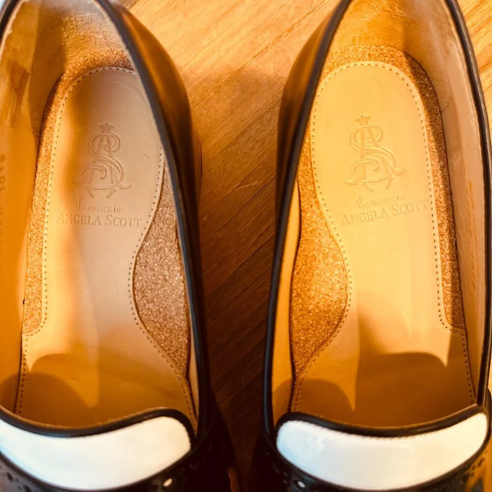 The Office of Angela Scott Ms Madison Black and White Penny Loafer- NIB  7.5 - Picture 3 of 5